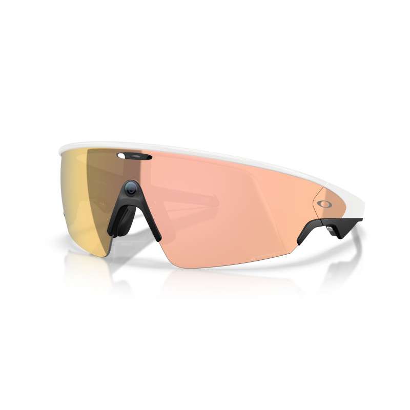 OAKLEY META VANGUARD AI White avec Verres Prizm Rose Gold - Lunettes solaires connectées avec Caméra et écouteurs intégrés | Les4Nages