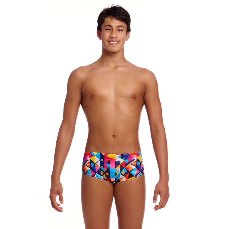 FUNKY TRUNKS (8-12ans) Broken Blox Sidewinder Trunks - Boxer Natation Gar | Les4Nages