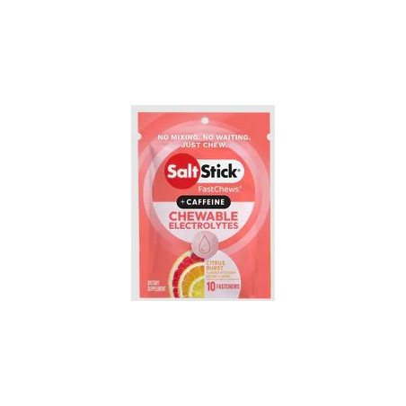 Pastilles electrolyte à croquer SALTSTICK Fastchew - Saveur Citrus Burst + CAFEINE - 10 pastilles | Les4Nages