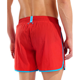 Short de Plage ARENA Men's Arena Big Logo Borders Beach Short RED-TURQUOISE