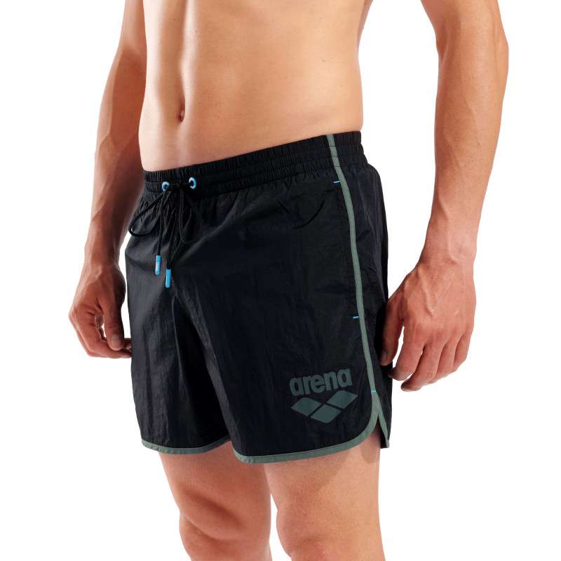 Short de Plage ARENA Men's Arena Big Logo Borders Beach Short BLACK-SAGE | Les4Nages