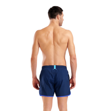 Short de Plage ARENA Men's Arena Big Logo Borders Beach Short NAVY-NEON BLUE | Les4Nages