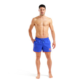 Short de Plage ARENA Men's Arena Big Logo Borders Beach Short NEON BLUE-TEAM ORANGE
