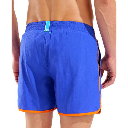 Short de Plage ARENA Men's Arena Big Logo Borders Beach Short NEON BLUE-TEAM ORANGE | Les4Nages