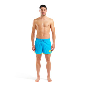 Short de Plage ARENA Men's Arena Big Logo Borders Beach Short TURQUOISE-YELLOW STAR