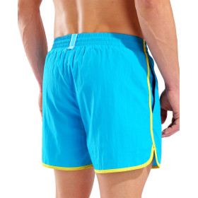 Short de Plage ARENA Men's Arena Big Logo Borders Beach Short TURQUOISE-YELLOW STAR