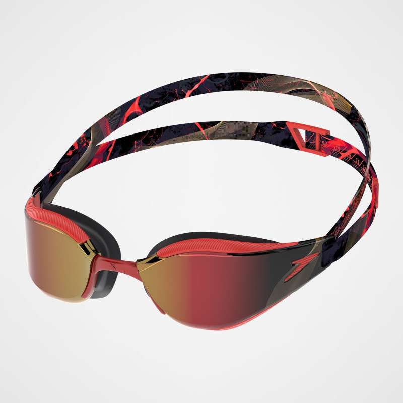 Speedo FASTSKIN HYPER ELITE MIRROR Black / Red - Lunettes Natation | Les4Nages