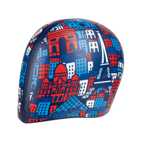 Bonnet ARENA FLAT SILICONE SKYLINE Navy Allover - Edition Limitée Paris 2026 