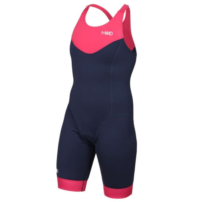 MAKO Team Hot Pink Navy - Trifonction Femme Triathlon Sans Manches | Les4Nages