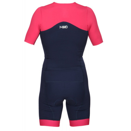 MAKO Team Set-In Hot Pink Navy - Trifonction Femme Triathlon Manches Courtes | Les4Nages