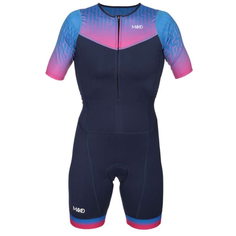 MAKO Team Set-In Labyrinth - Trifonction Femme Triathlon Manches Courtes | Les4Nages