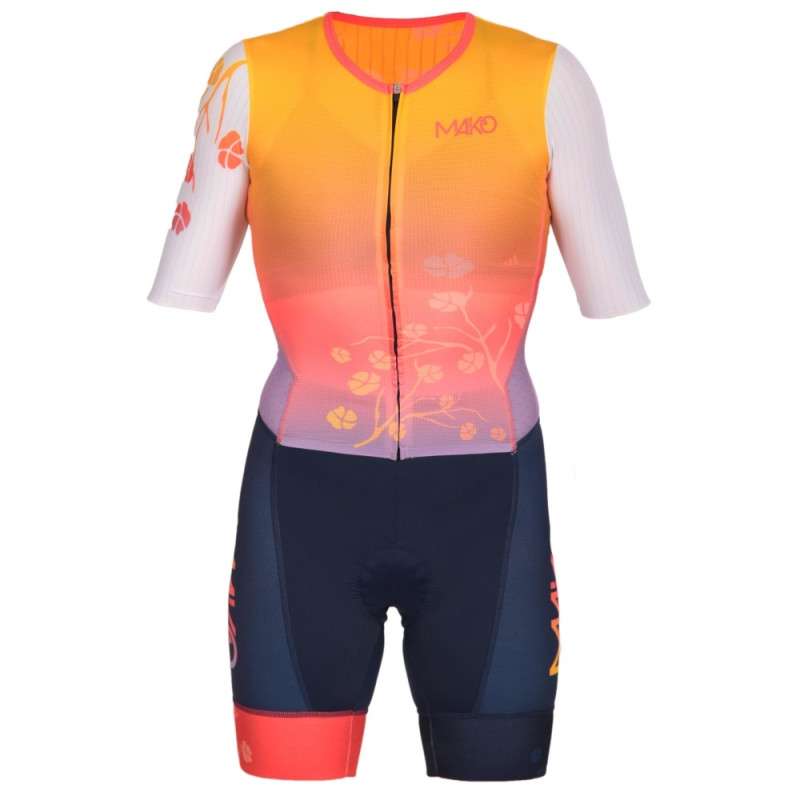 MAKO Pro Set-IN Blossom - Trifonction Femme Triathlon Manches Courtes | Les4Nages