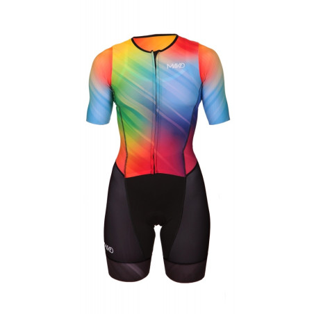 MAKO Pro Set-IN Fade Rainbow - Trifonction Femme Triathlon Manches Courtes | Les4Nages